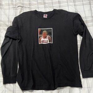 Black Graphic Long Sleeve Shirt